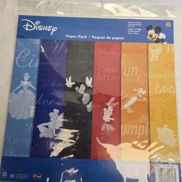 Sandylion Disney Scrapbook Paper 12"x12" Mickey Mouse 12 Sheets-New 2 Packs - Picture 2 of 11